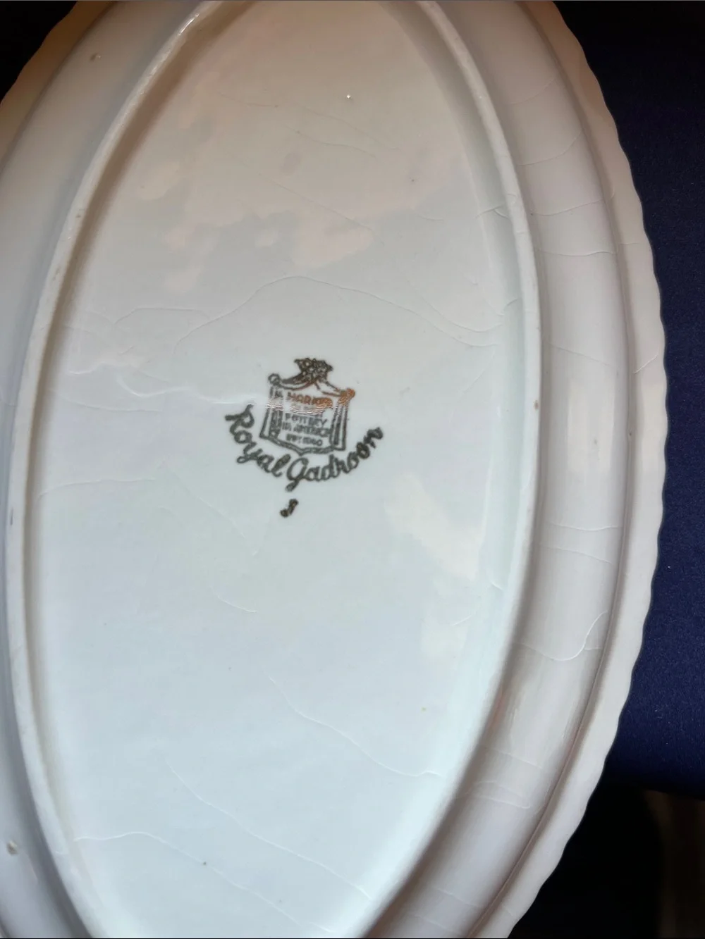Royal Gadroon Platter Violet Flowers Vintage Harker Pottery - Picture 3 of 8